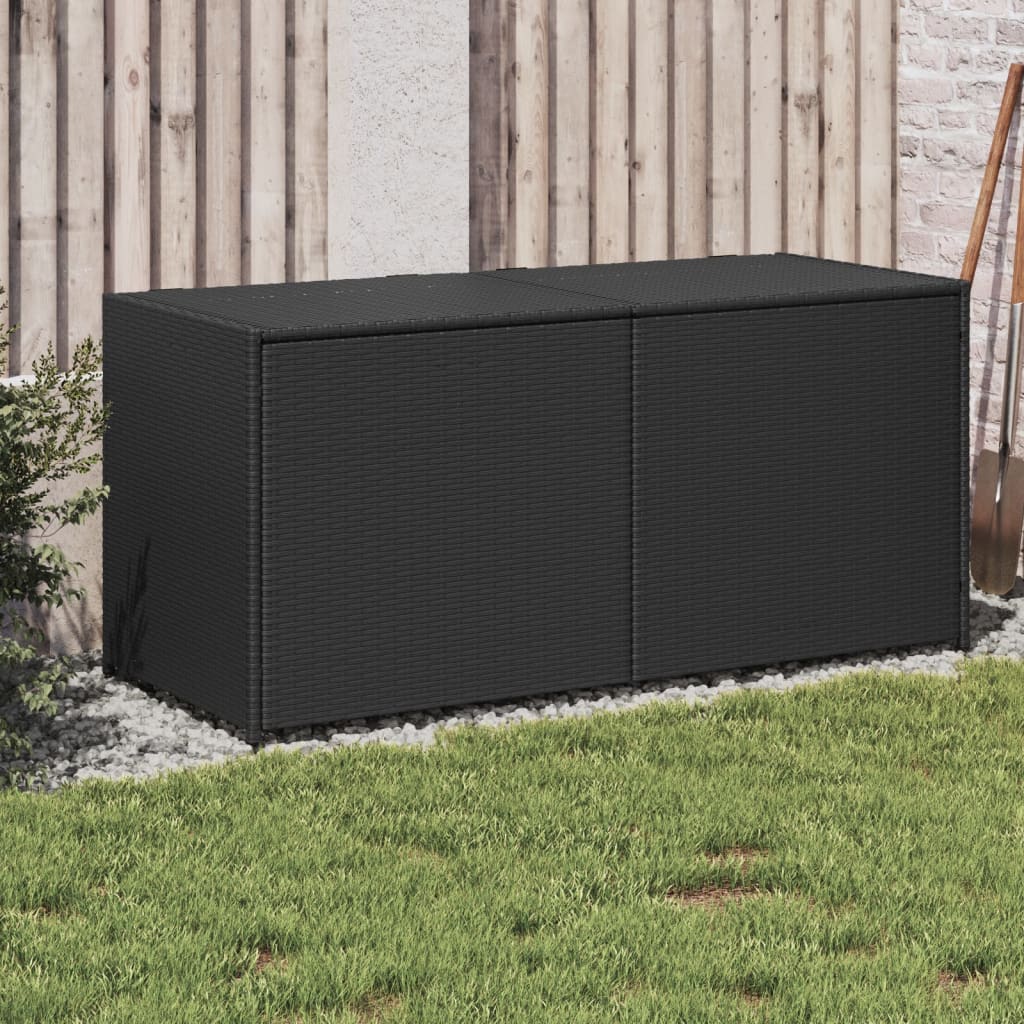 Contenitore da Giardino Nero 283L in Polyrattan - homemem39