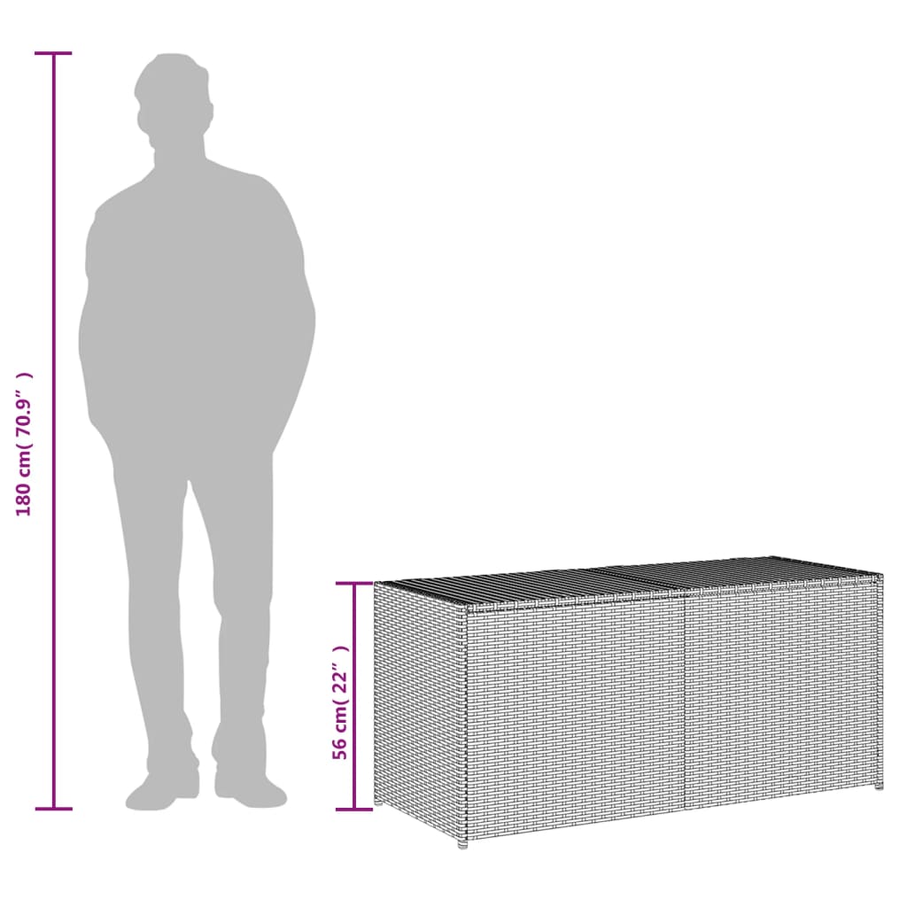 Contenitore da Giardino Marrone 283L in Polyrattan - homemem39
