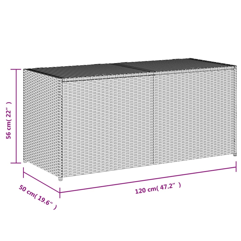 Contenitore da Giardino Marrone 283L in Polyrattan - homemem39