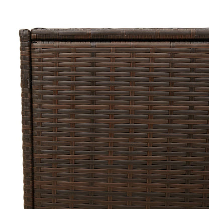 Contenitore da Giardino con Ruote Marrone 283L in Polyrattan - homemem39