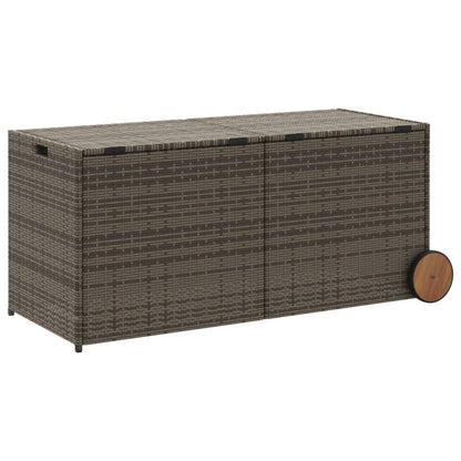 Contenitore da Giardino con Ruote Grigio 283L in Polyrattan - homemem39