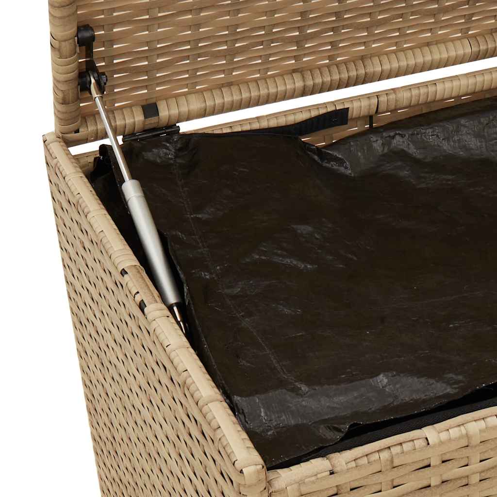 Contenitore da Giardino con Ruote Beige Misto 283L Polyrattan - homemem39