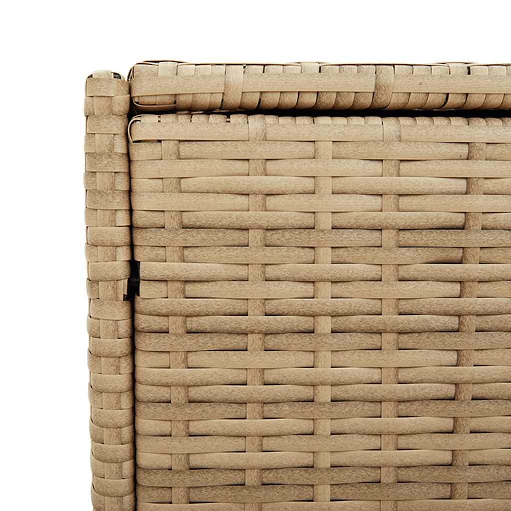 Contenitore da Giardino con Ruote Beige Misto 283L Polyrattan - homemem39