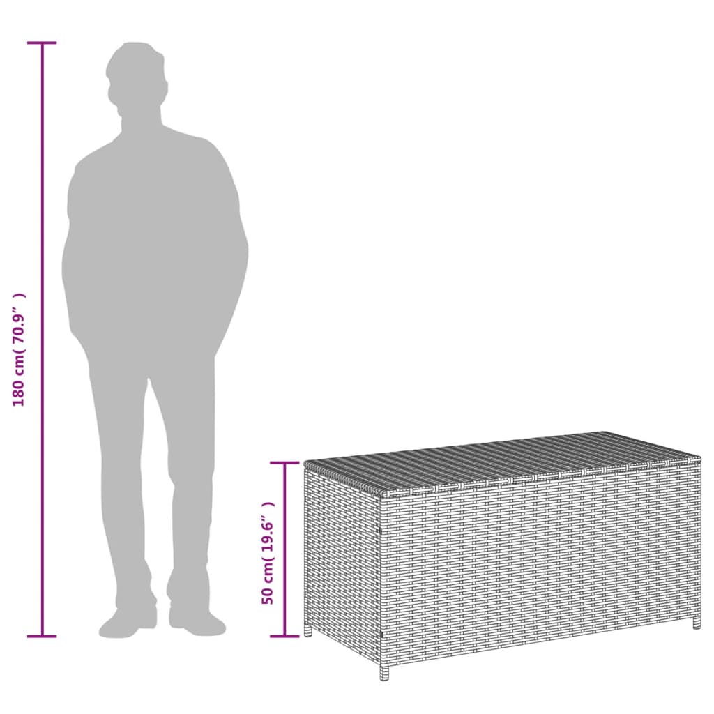 Contenitore da Giardino Beige Misto 190L in Polyrattan - homemem39