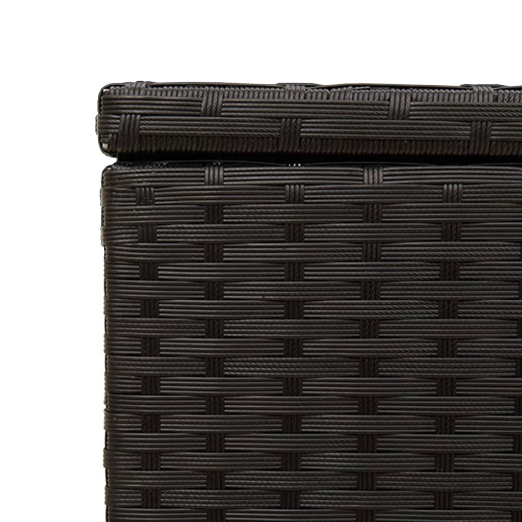 Contenitore da Giardino con Ruote Nero 190L in Polyrattan - homemem39