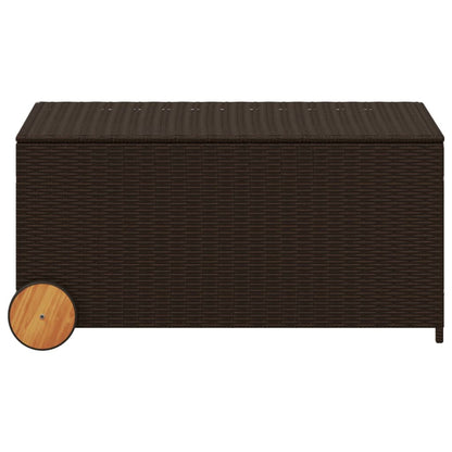 Contenitore da Giardino con Ruote Marrone 190L in Polyrattan - homemem39