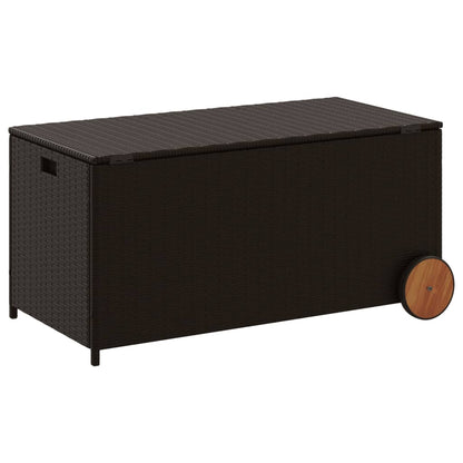 Contenitore da Giardino con Ruote Marrone 190L in Polyrattan - homemem39