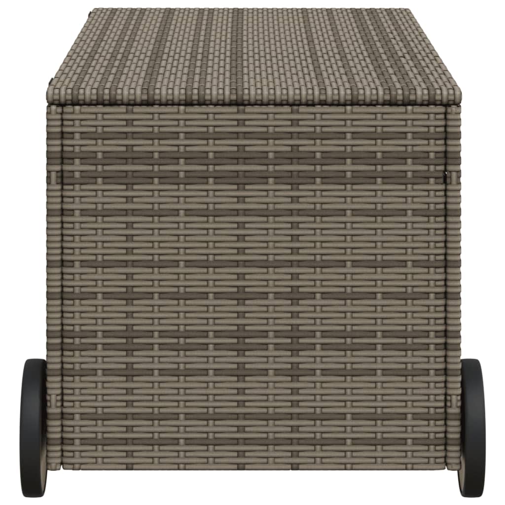 Contenitore da Giardino con Ruote Grigio 190L in Polyrattan - homemem39