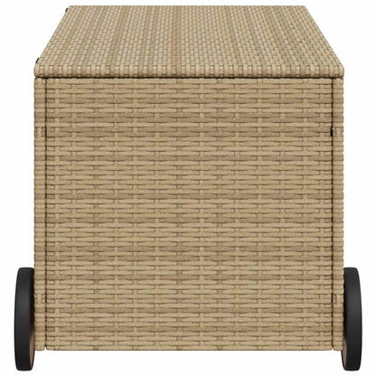 Contenitore da Giardino con Ruote Beige Misto 190L Polyrattan