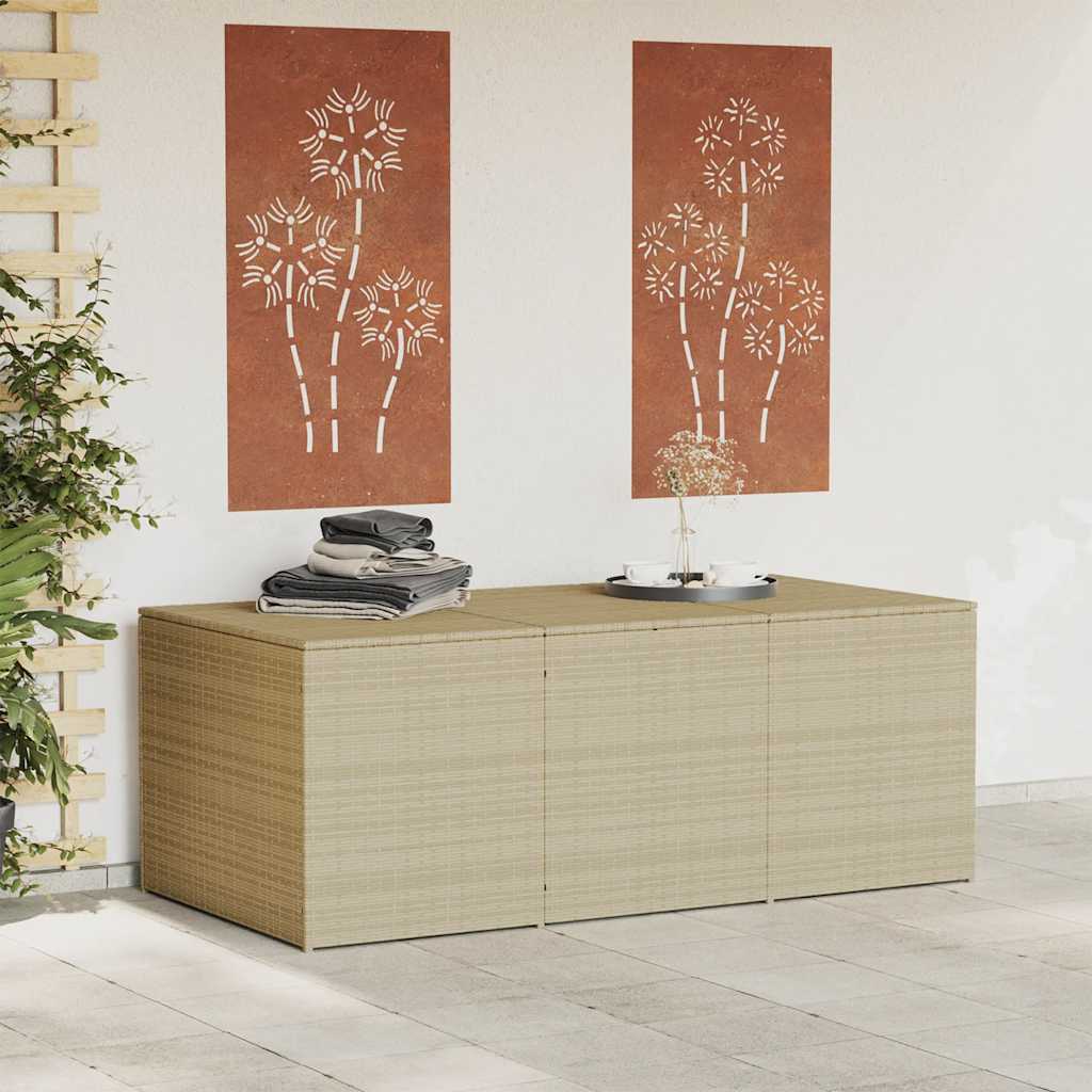 Contenitore da Giardino Beige Misto 984L in Polyrattan | homemem39