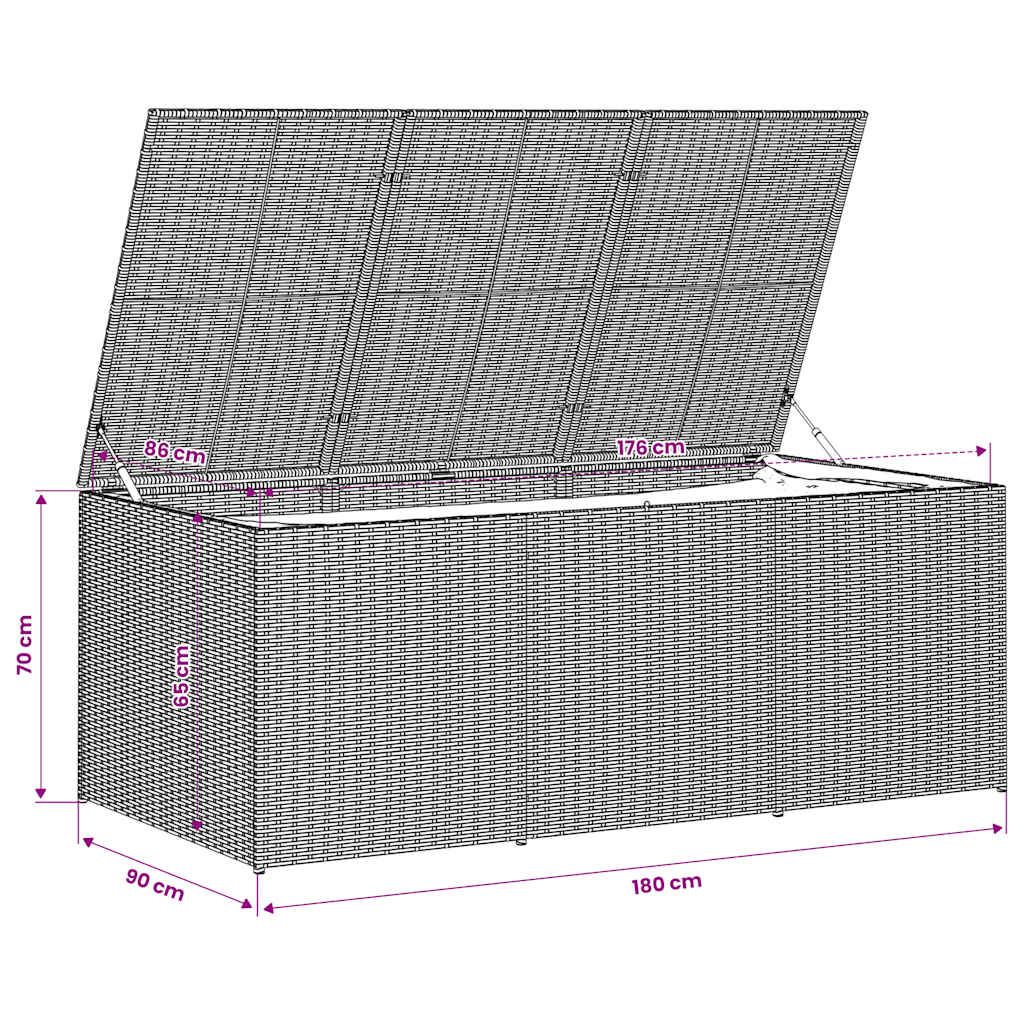 Contenitore da Giardino Beige Misto 984L in Polyrattan | homemem39