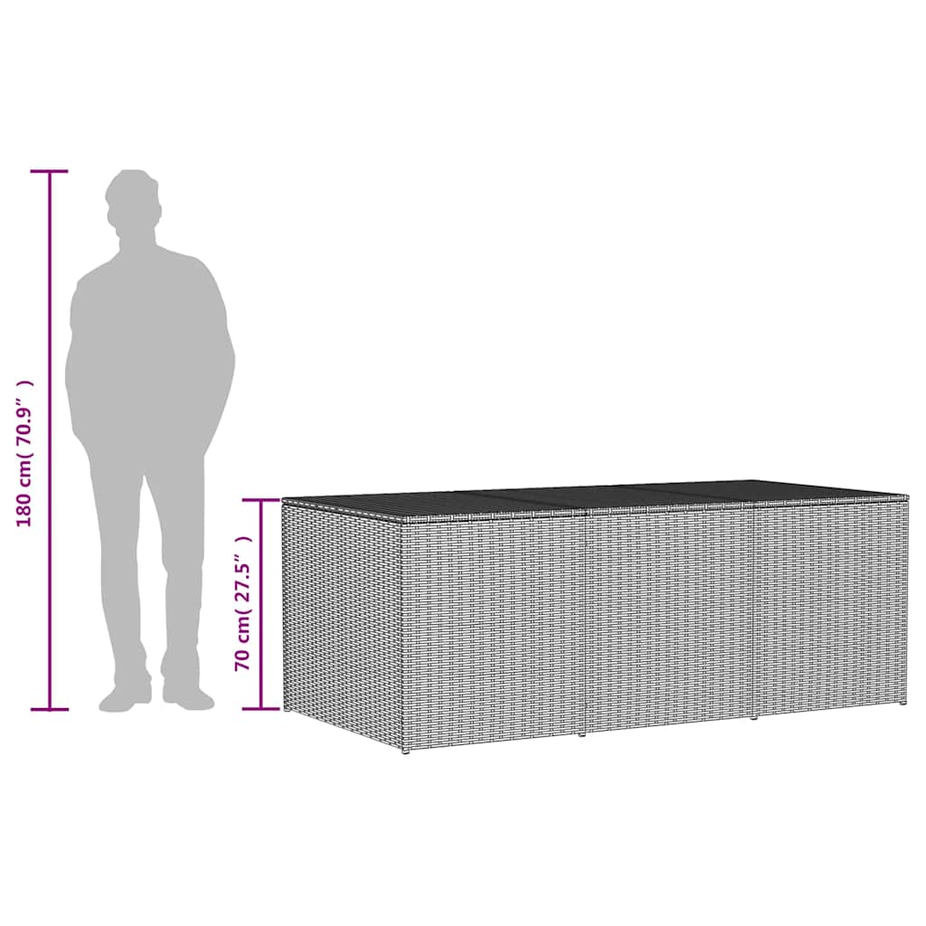 Contenitore da Giardino Beige Misto 984L in Polyrattan | homemem39
