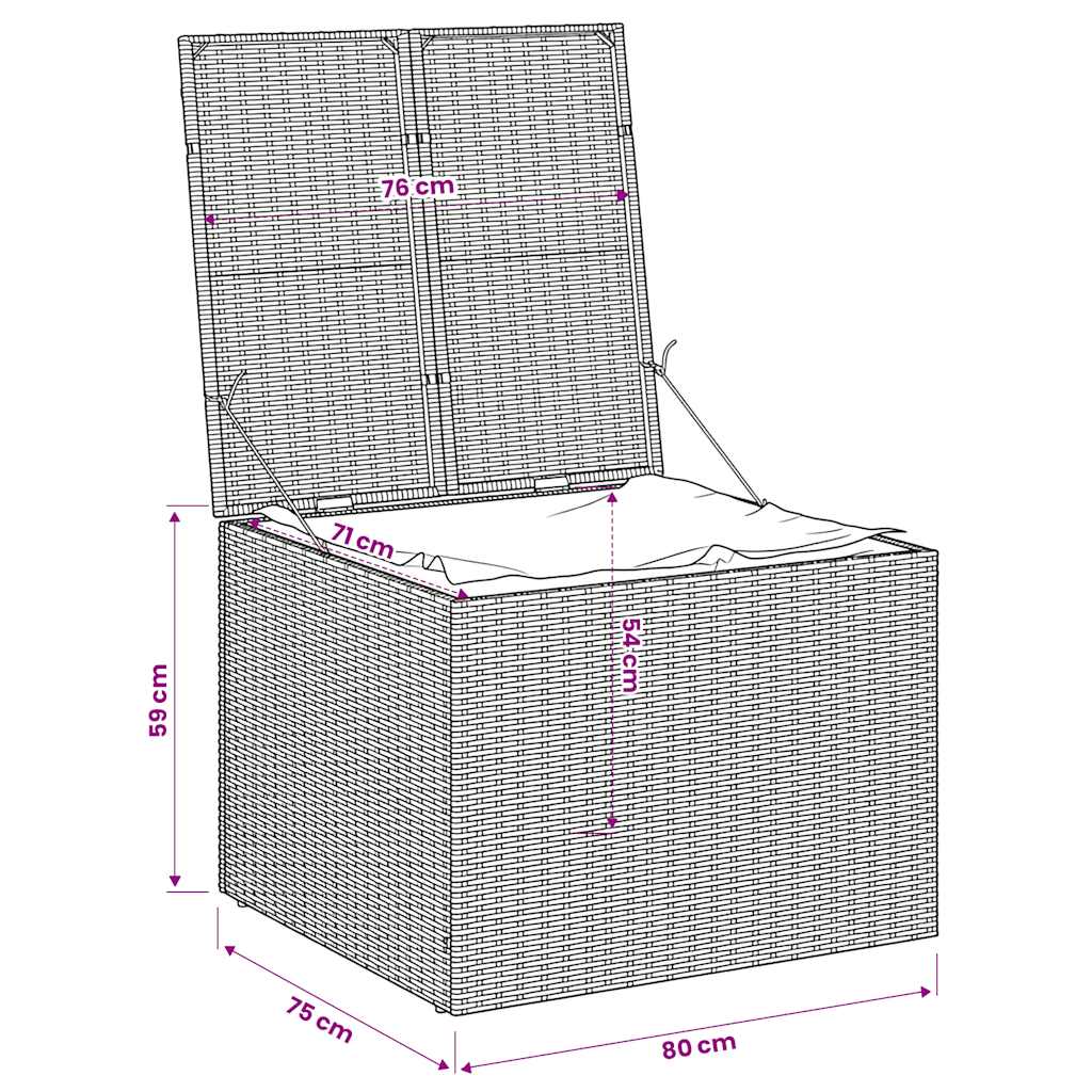 Contenitore da Giardino Marrone 291L in Polyrattan | homemem39
