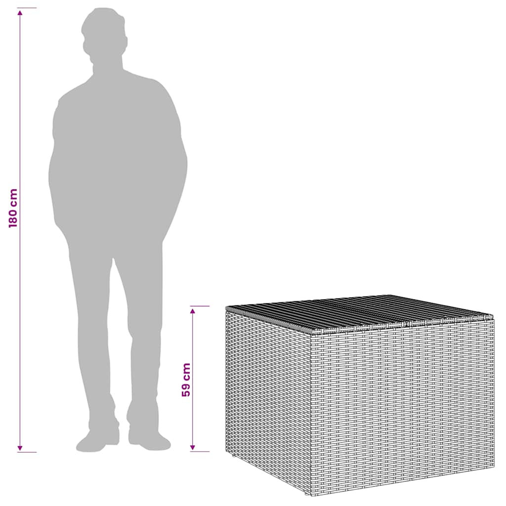 Contenitore da Giardino Marrone 291L in Polyrattan | homemem39