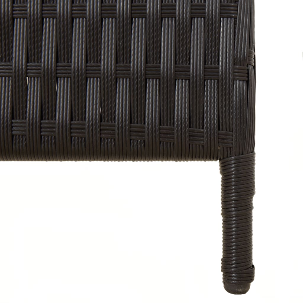 Divisorio per Ambienti a 3 Pannelli Nero in Polyrattan | homemem39
