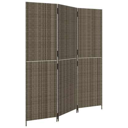 Divisorio per Ambienti a 3 Pannelli Grigio in Polyrattan | homemem39