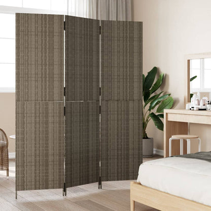 Divisorio per Ambienti a 3 Pannelli Grigio in Polyrattan | homemem39