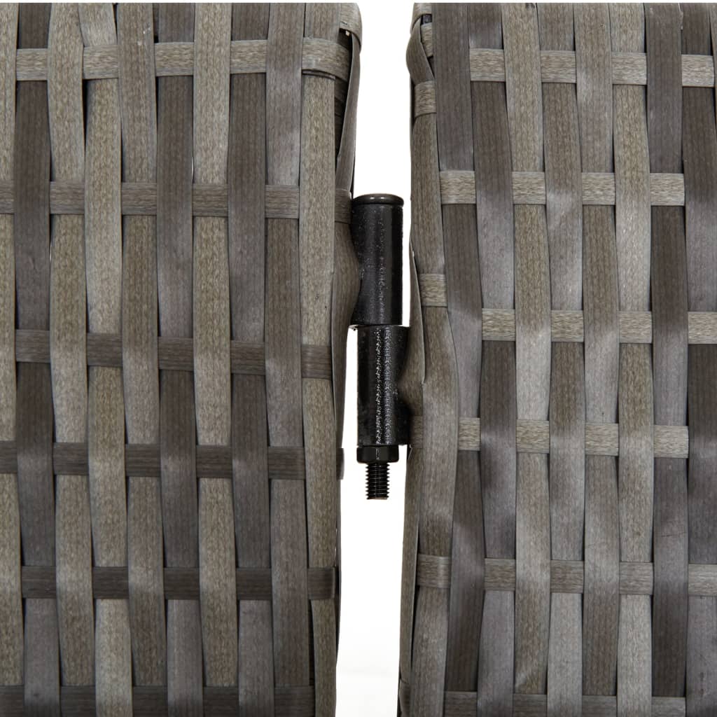Divisorio per Ambienti a 3 Pannelli Grigio in Polyrattan | homemem39