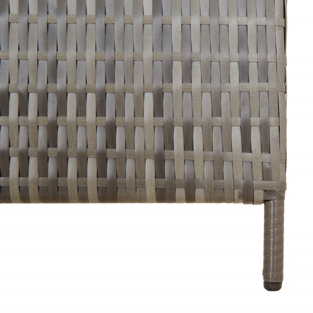 Divisorio per Ambienti a 4 Pannelli Grigio in Polyrattan | homemem39