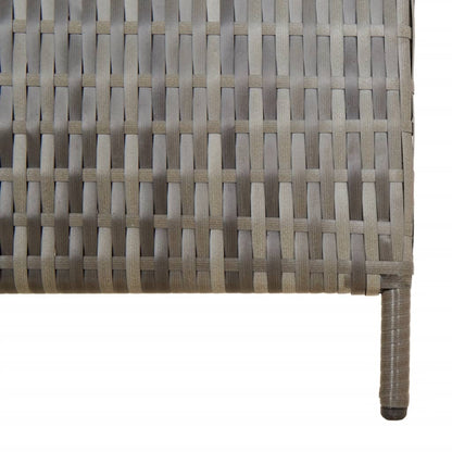 Divisorio per Ambienti a 4 Pannelli Grigio in Polyrattan | homemem39