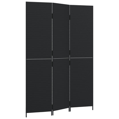 Divisorio per Ambienti a 3 Pannelli Nero in Polyrattan | homemem39