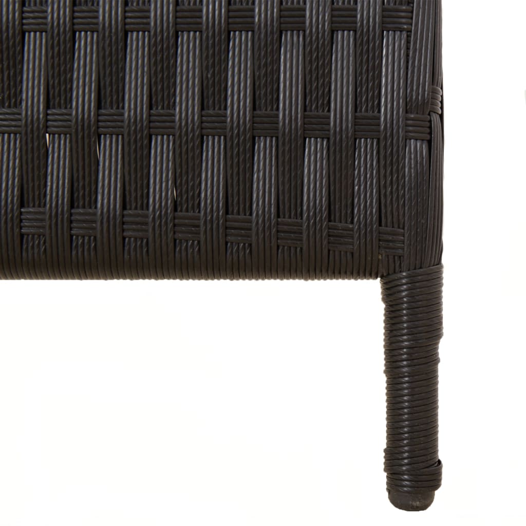 Divisorio per Ambienti a 3 Pannelli Nero in Polyrattan | homemem39