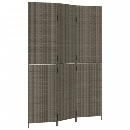 Divisorio per Ambienti a 3 Pannelli Grigio in Polyrattan | homemem39