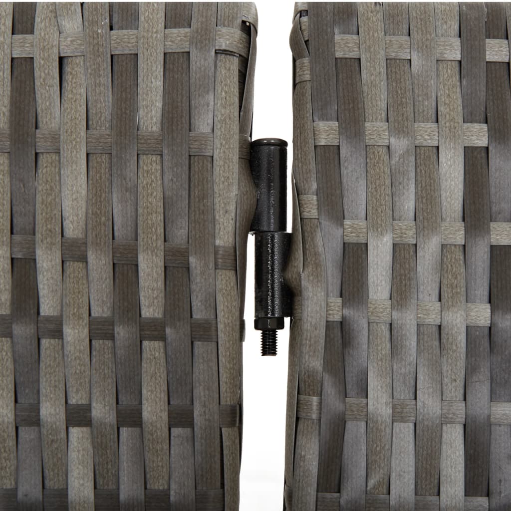 Divisorio per Ambienti a 3 Pannelli Grigio in Polyrattan | homemem39