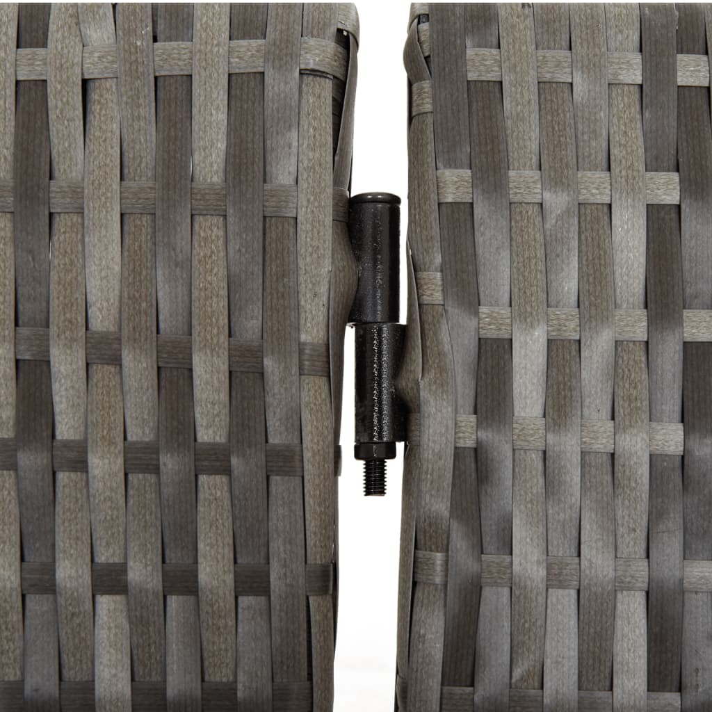 Divisorio per Ambienti a 4 Pannelli Grigio in Polyrattan | homemem39