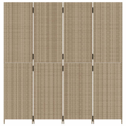 Divisorio per Ambienti a 4 Pannelli Beige in Polyrattan - homemem39