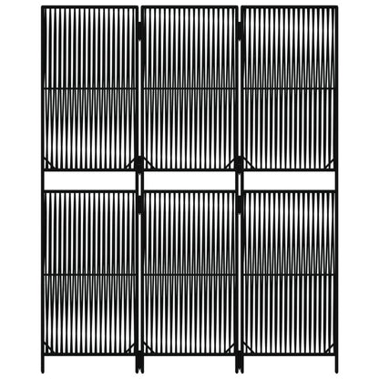 Divisorio per Ambienti a 3 Pannelli Nero in Polyrattan | homemem39