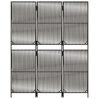 Divisorio per Ambienti a 3 Pannelli Grigio in Polyrattan - homemem39