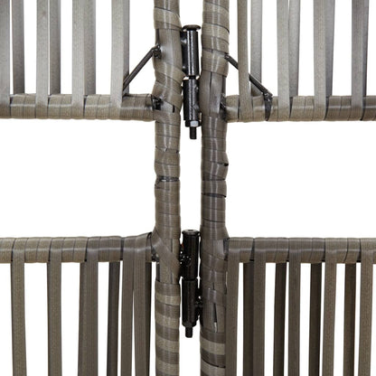 Divisorio per Ambienti a 3 Pannelli Grigio in Polyrattan - homemem39