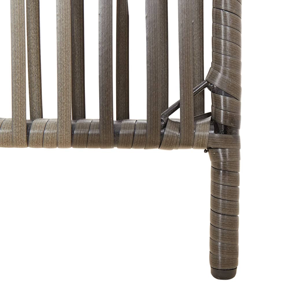 Divisorio per Ambienti a 3 Pannelli Grigio in Polyrattan - homemem39