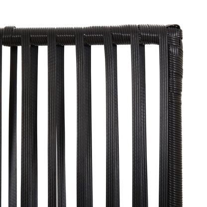 Divisorio per Ambienti a 4 Pannelli Nero in Polyrattan - homemem39