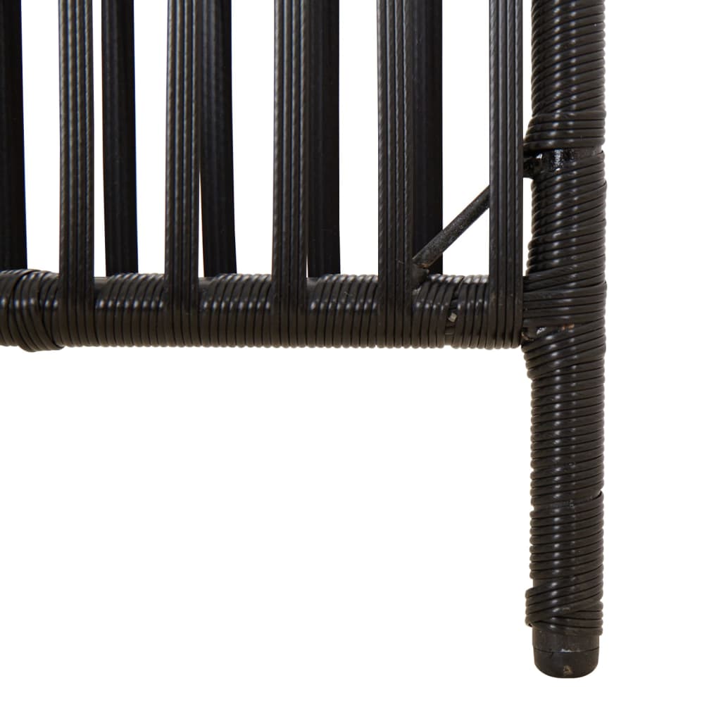 Divisorio per Ambienti a 4 Pannelli Nero in Polyrattan - homemem39