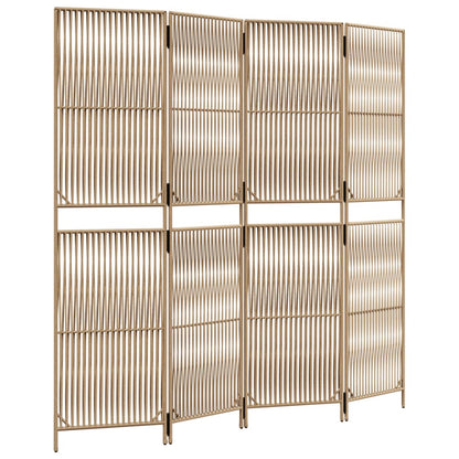 Divisorio per Ambienti a 4 Pannelli Beige in Polyrattan - homemem39