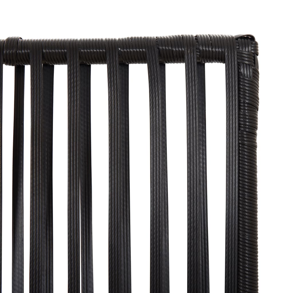 Divisorio per Ambienti a 5 Pannelli Nero in Polyrattan - homemem39