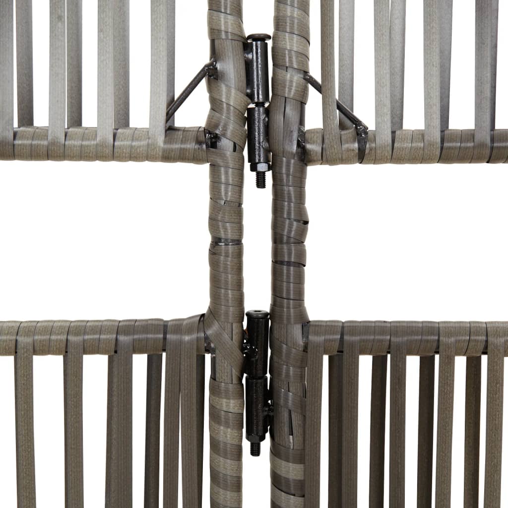 Divisorio per Ambienti a 5 Pannelli Grigio in Polyrattan | homemem39