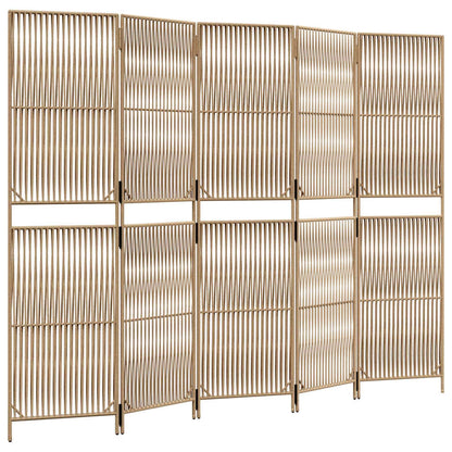Divisorio per Ambienti a 5 Pannelli Beige in Polyrattan | homemem39