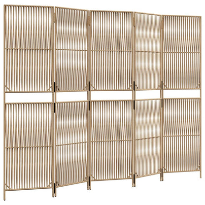 Divisorio per Ambienti a 5 Pannelli Beige in Polyrattan - homemem39