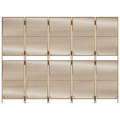Divisorio per Ambienti a 5 Pannelli Beige in Polyrattan | homemem39