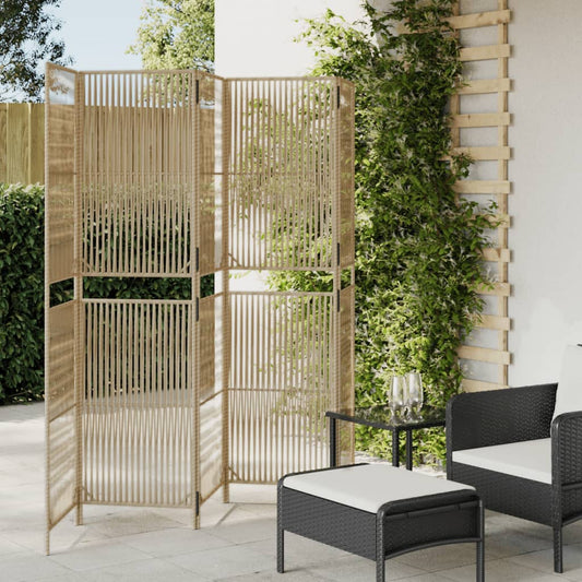 Divisorio per Ambienti a 5 Pannelli Beige in Polyrattan - homemem39