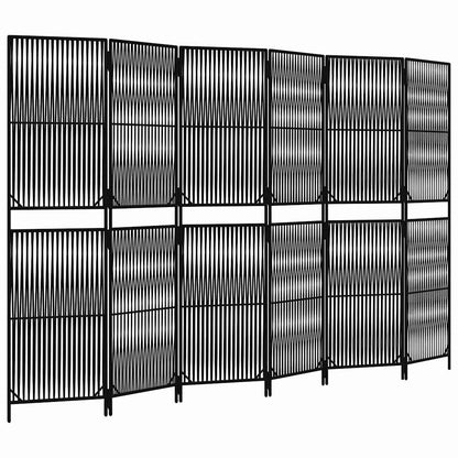 Divisorio per Ambienti a 6 Pannelli Nero in Polyrattan | homemem39