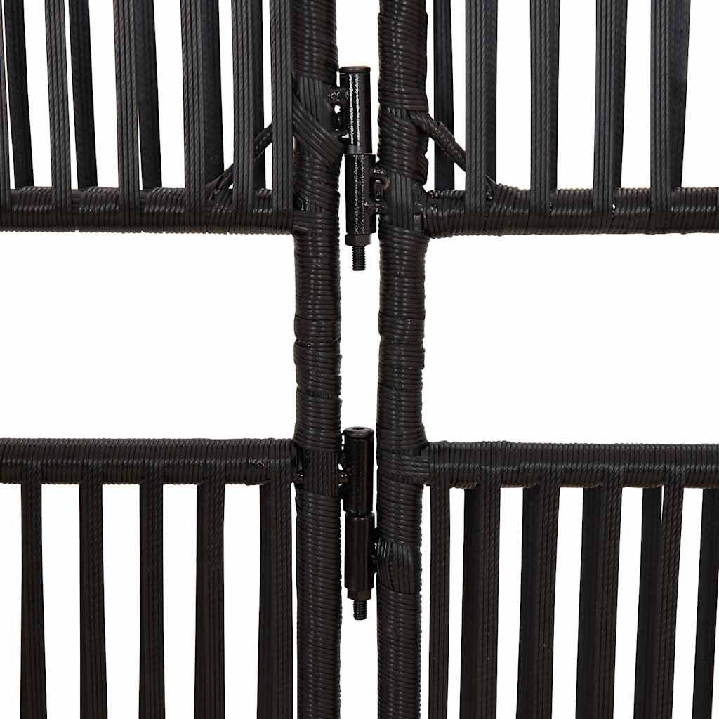 Divisorio per Ambienti a 6 Pannelli Nero in Polyrattan | homemem39