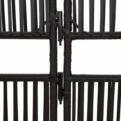 Divisorio per Ambienti a 6 Pannelli Nero in Polyrattan | homemem39
