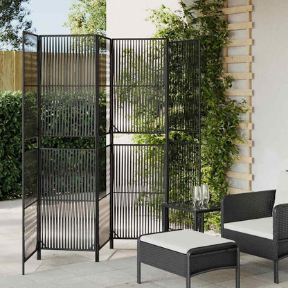 Divisorio per Ambienti a 6 Pannelli Nero in Polyrattan | homemem39