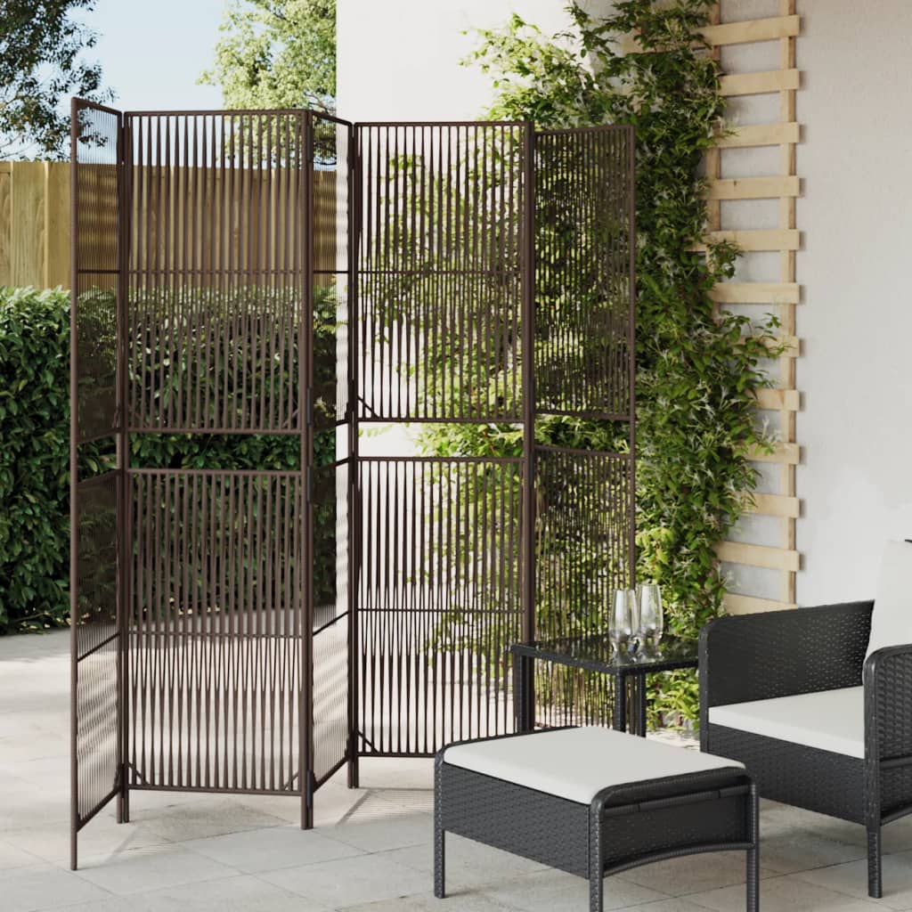 Divisorio per Ambienti a 6 Pannelli Marrone in Polyrattan | homemem39