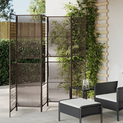 Divisorio per Ambienti a 6 Pannelli Marrone in Polyrattan - homemem39