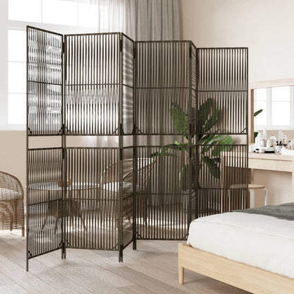 Divisorio per Ambienti a 6 Pannelli Grigio in Polyrattan | homemem39
